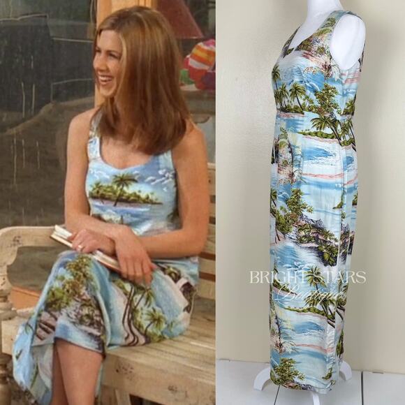 Rare ALT Maxi Dress Similar ASO Rachel Green Friends Beach Hawaiian Print Summer - Picture 3 of 10